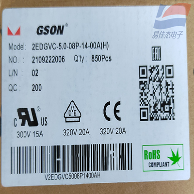 Bloque de terminales enchufable del conector del enchufe 2EDGK-5.0-08P-14-00A (h) universal
