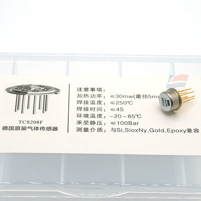 Sensor de conductividad térmica TCS208F con un rango de temperatura ambiente de -20 a 85 °C y una potencia de calefacción de 30 mV